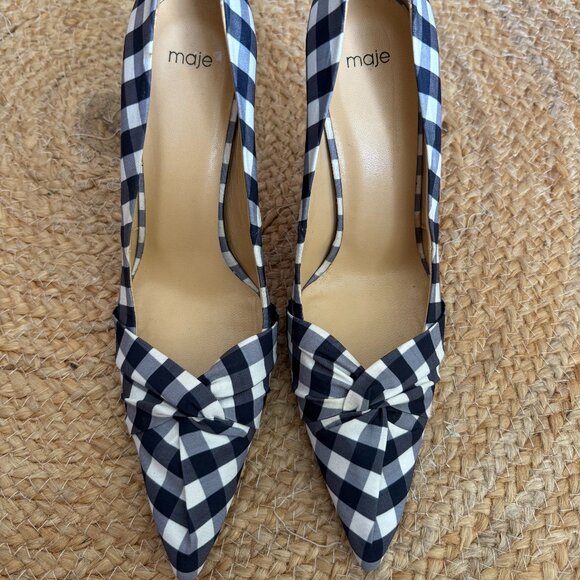 Maje Blue & White Gingham Pumps – Size 39 - NEW 💙 - Picture 2 of 13